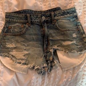 American eagle distressed denim shorts